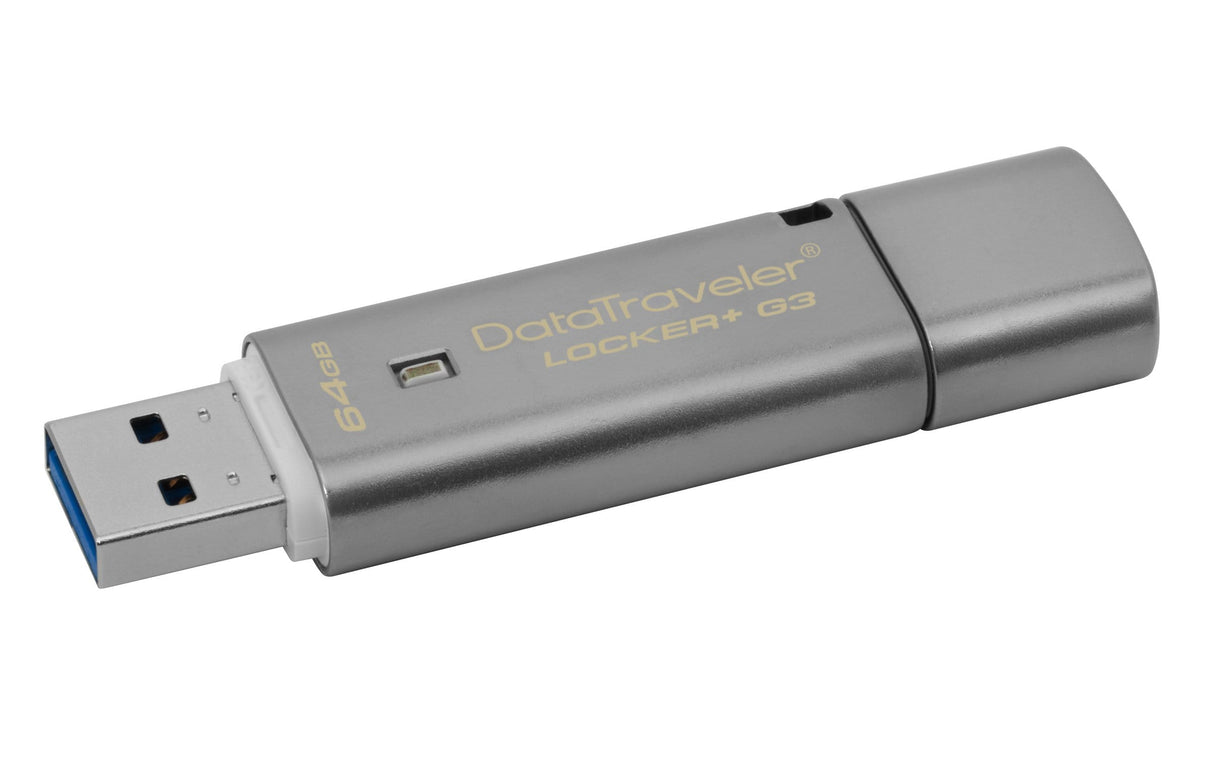 Kingston DataTraveler Locker+ G3 64GB USB 3.2 Gen 1 Type-A Silver USB Flash Drive DTLPG3/64GB