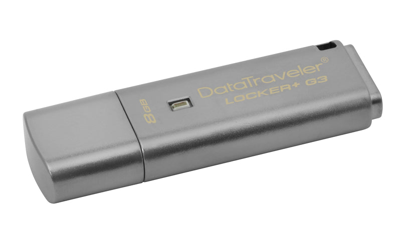 Kingston DataTraveler Locker+ G3 8GB USB 3.2 Gen 1 Type-A Silver USB Flash Drive DTLPG3/8GB