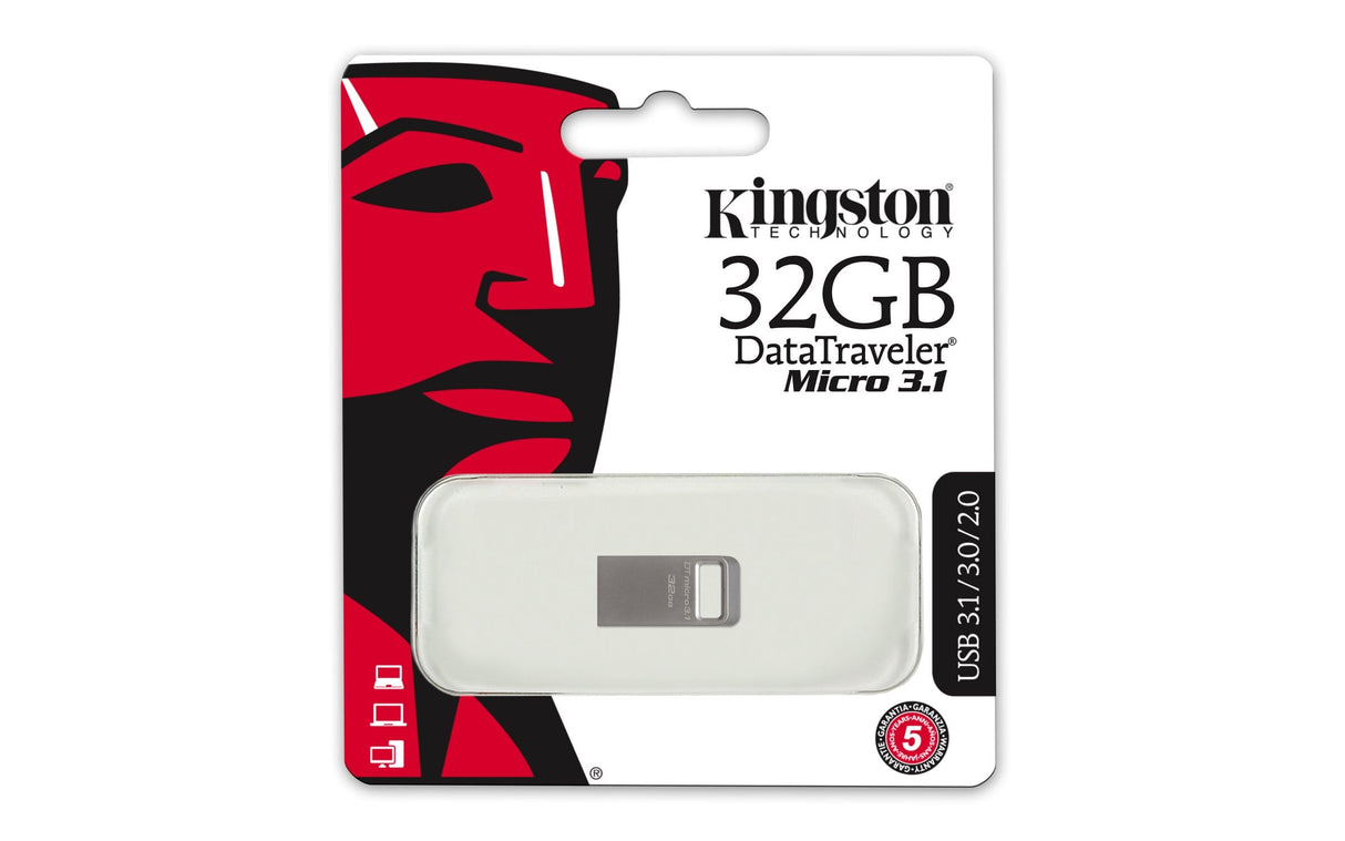 Kingston DataTraveler Micro 3.1 32GB USB 3.2 Gen 1 Type-A Metallic USB Flash Drive DTMC3/32GB