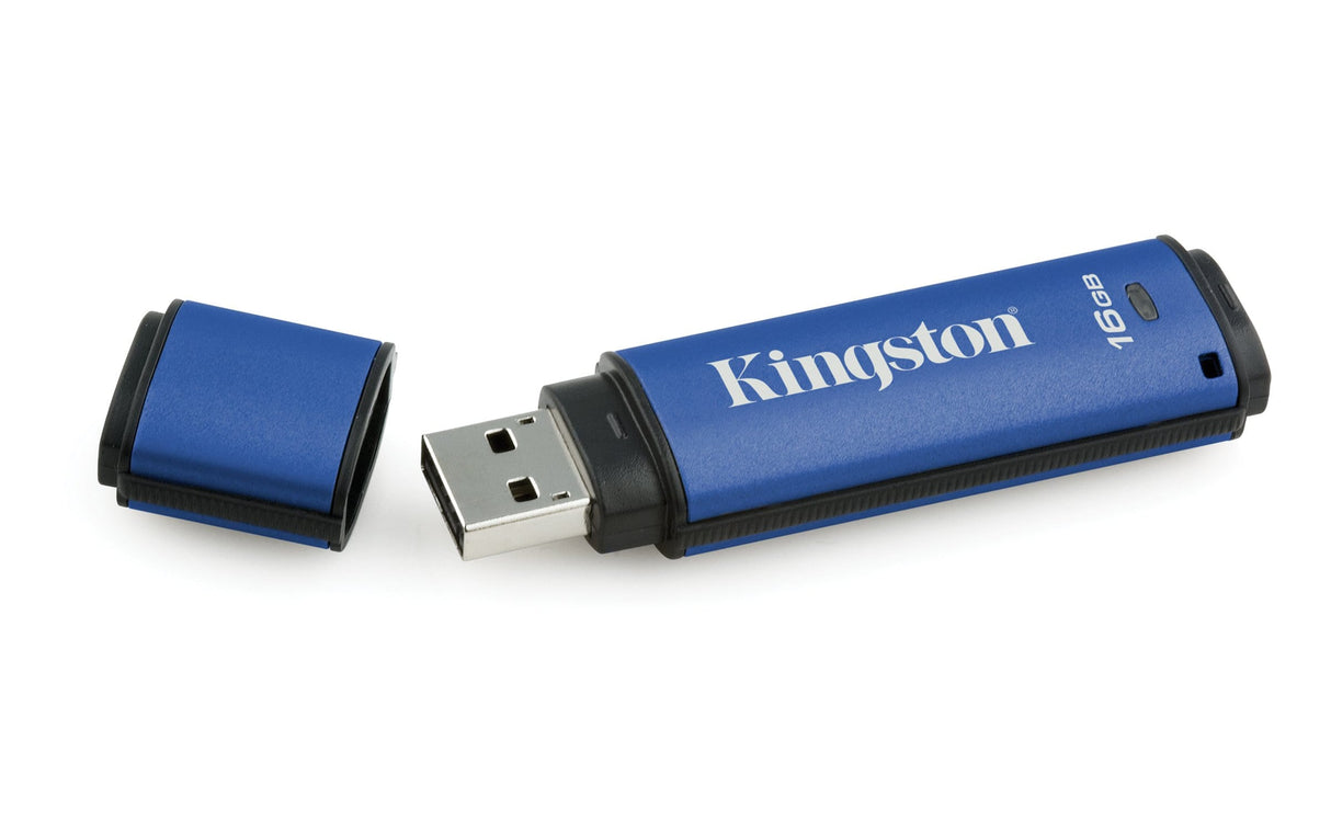 Kingston DataTraveler Vault Privacy 3.0 16GB USB 3.2 Gen 1 Type-A Blue USB Flash Drive DTVP30/16GB