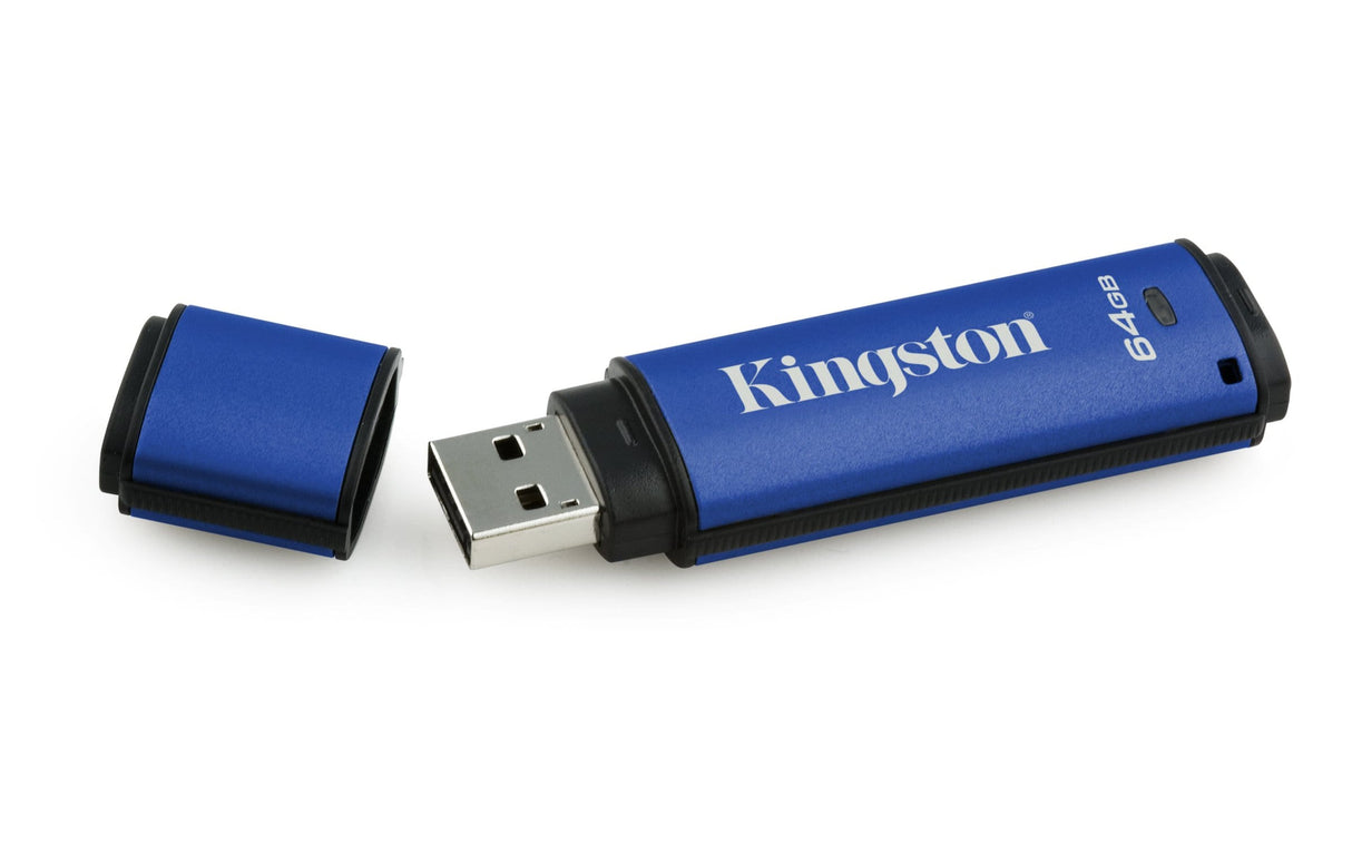 Kingston DataTraveler Vault Privacy 3.0 64GB USB 3.2 Gen 1 Type-A Blue USB Flash Drive DTVP30/64GB