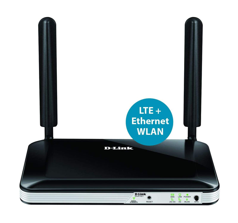 D-Link DWR-921 Wi-Fi 4 Wireless Router - Fast Ethernet 3G 4G Black and White