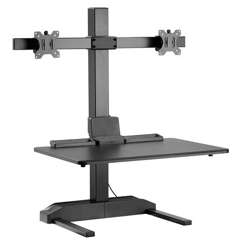 Lumi Electric Sit-Stand Desk Converter with Dual Monitor Mount DWS19-T02