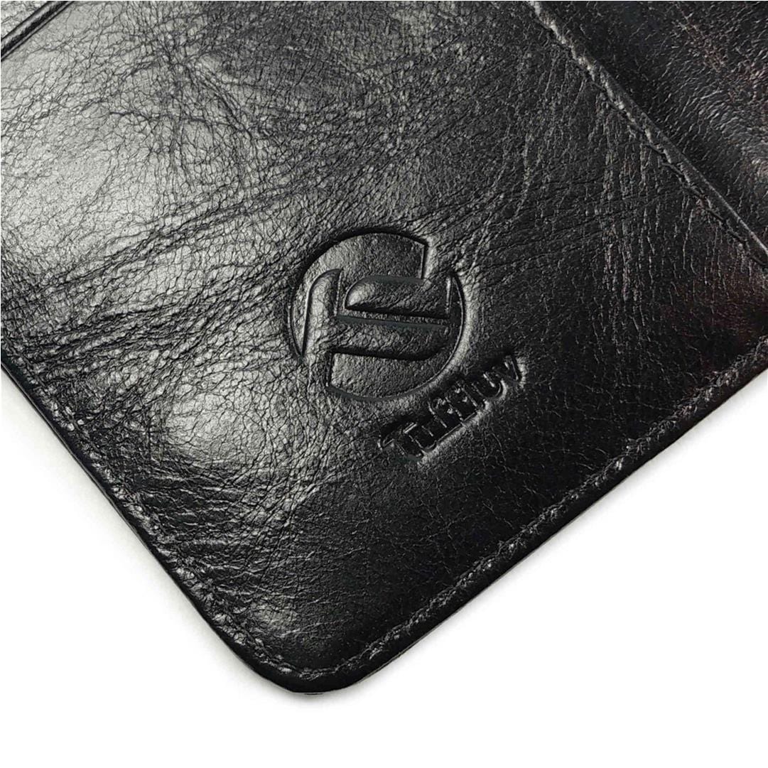 Tuff-Luv Genuine Leather Folio Wallet Case Cover for Galaxy Note 5 Black E11_81
