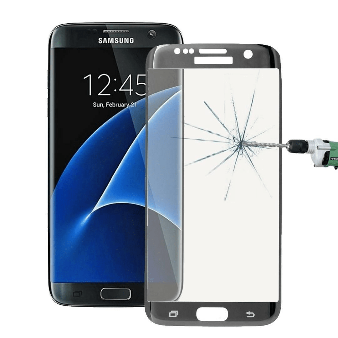Tuff-Luv Curved Tempered Glass Screen Protector for Samsung S7 Edge Silver E9_64