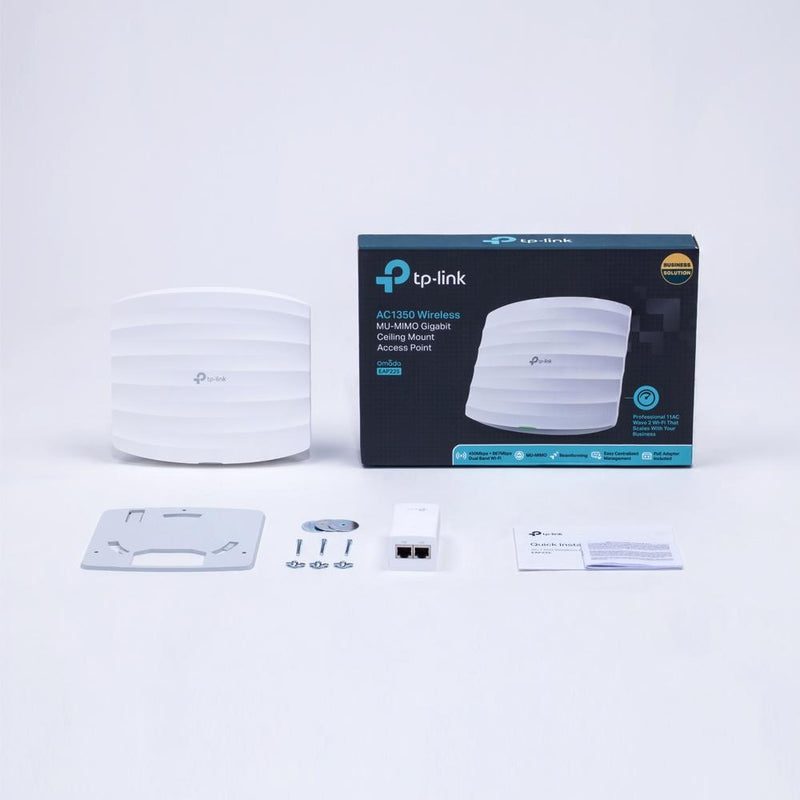 TP-Link EAP225 Wi-Fi 5 Wireless Router - Dual-band 2.4GHz and 5GHz Gigabit Ethernet White