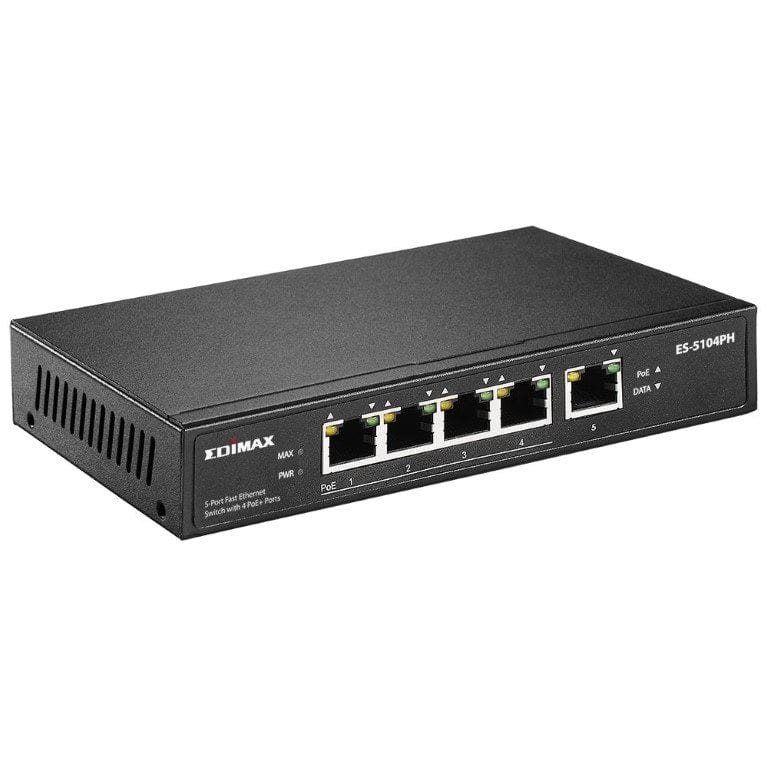 Edimax ES-5104PH 5-port 10/100Mbps Unmanaged Switch with 4-port PoE+ ES5104PHV2