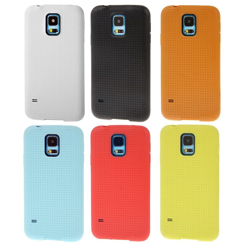 Tuff-Luv Leather Trim Tpu Gel Skin Case Cover for Samsung Galaxy S5 Red F3_43