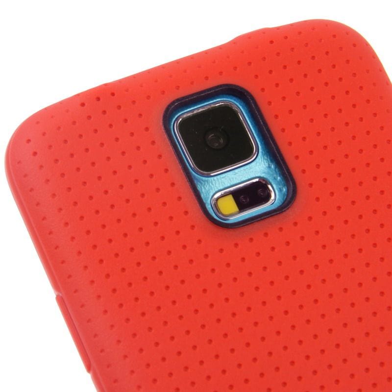 Tuff-Luv Leather Trim Tpu Gel Skin Case Cover for Samsung Galaxy S5 Red F3_43