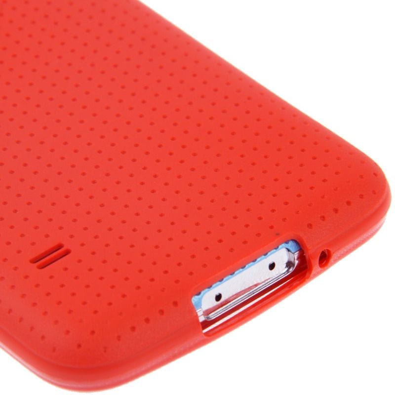 Tuff-Luv Leather Trim Tpu Gel Skin Case Cover for Samsung Galaxy S5 Red F3_43