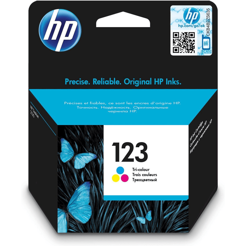 HP 123 Tri-Colour Printer Ink Cartridge Original F6V16AE Single-pack