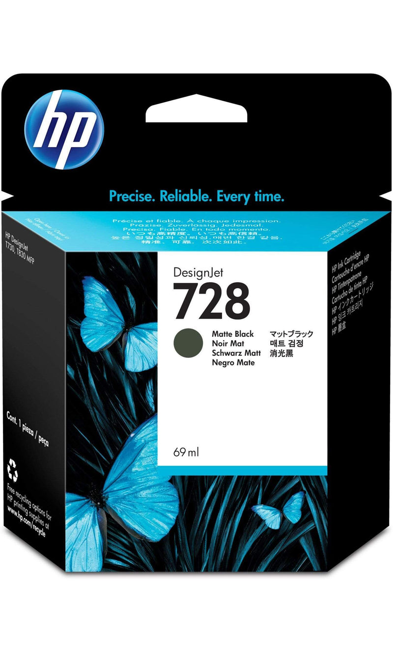 HP 728 69-ml DesignJet Matte Black Printer Ink Cartridge Original F9J64A Single-pack