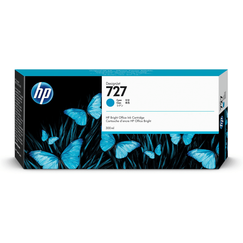 HP 727 300-ml DesignJet Cyan Printer Ink Cartridge Original F9J76A Single-pack