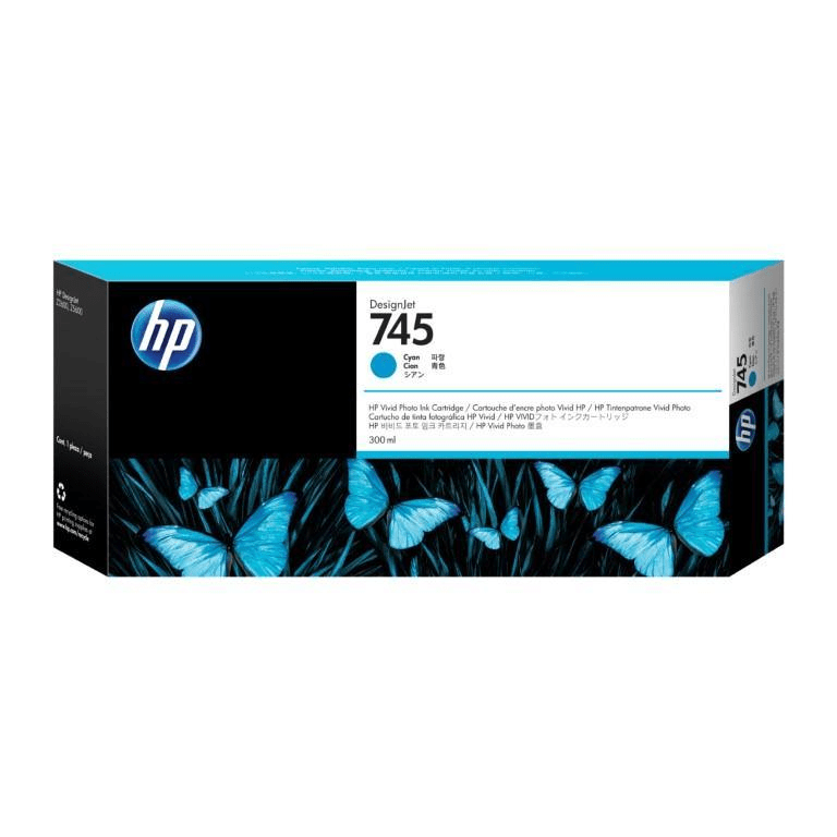 HP DesignJet 745 300-ml Cyan Ink Cartridge Original F9K03A Single-pack
