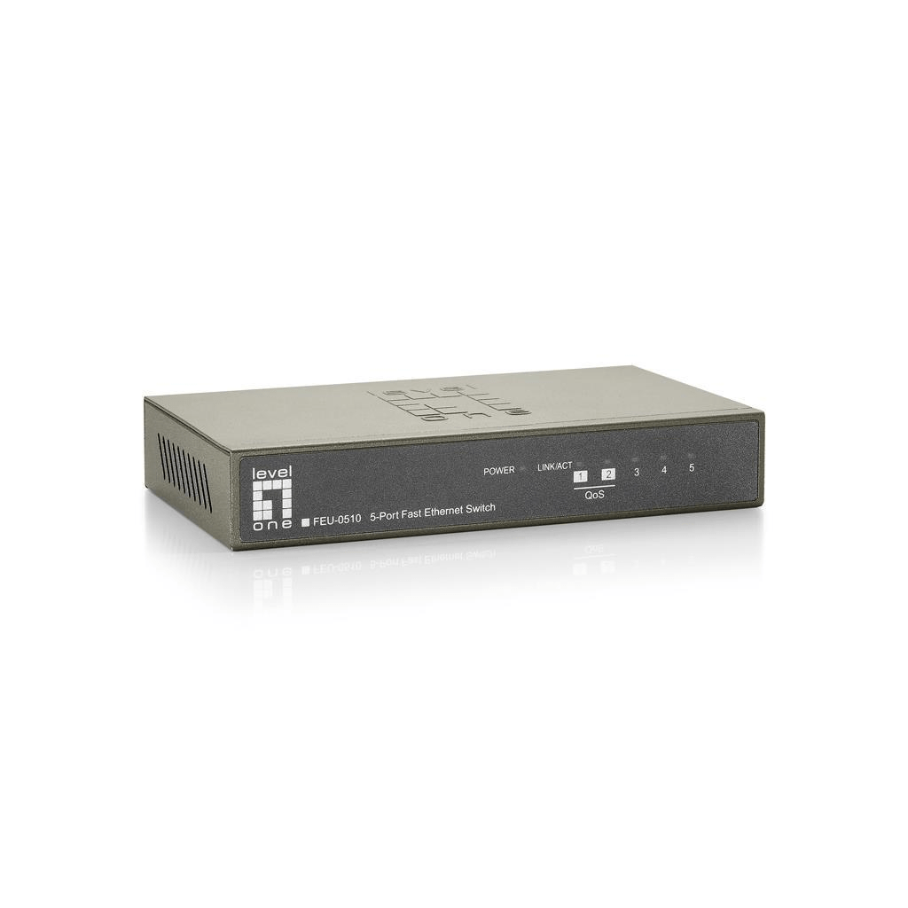 LevelOne 5 FE Switch METAL ENCLOSURE FEU-0510