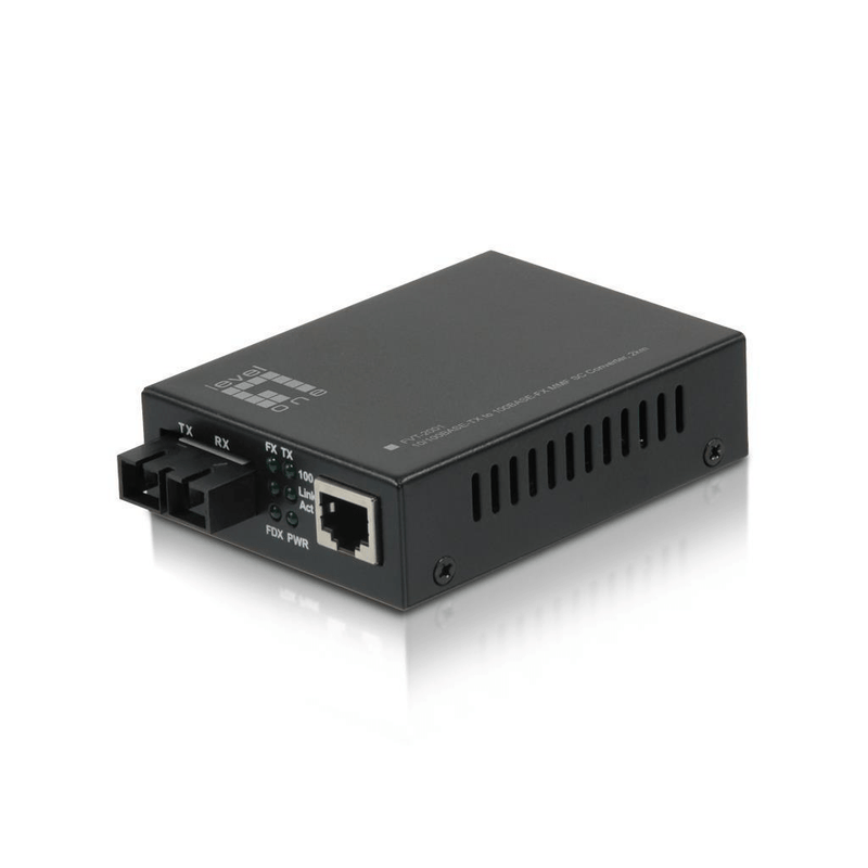 LevelOne RJ45 to SC Fast Ethernet Media Converter Multi-Mode Fiber 2km FVT-2001