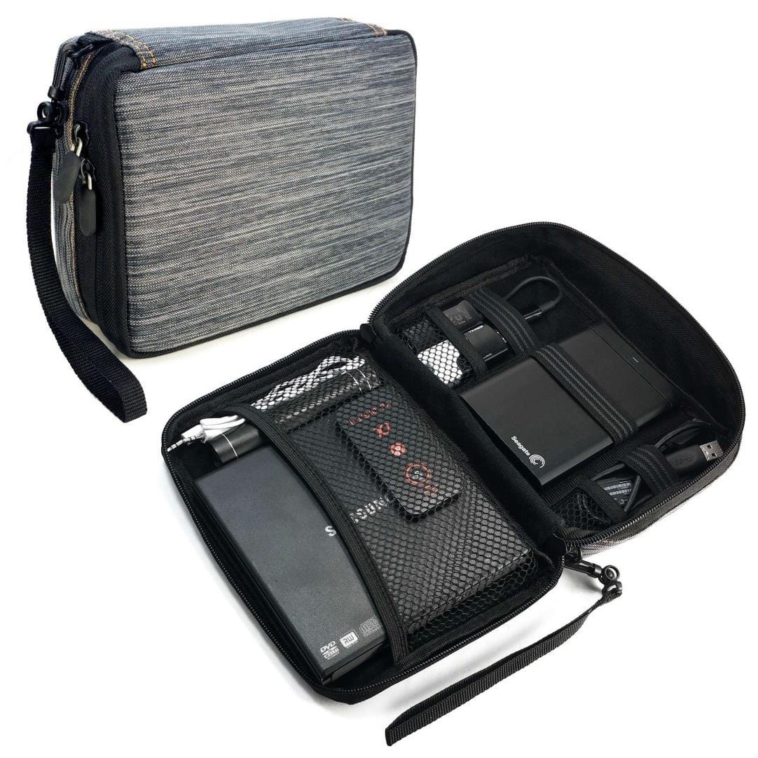 Tuff-Luv Electronics Accessories Travel Organizer/Gadget Bag Grey Stripe G3_84