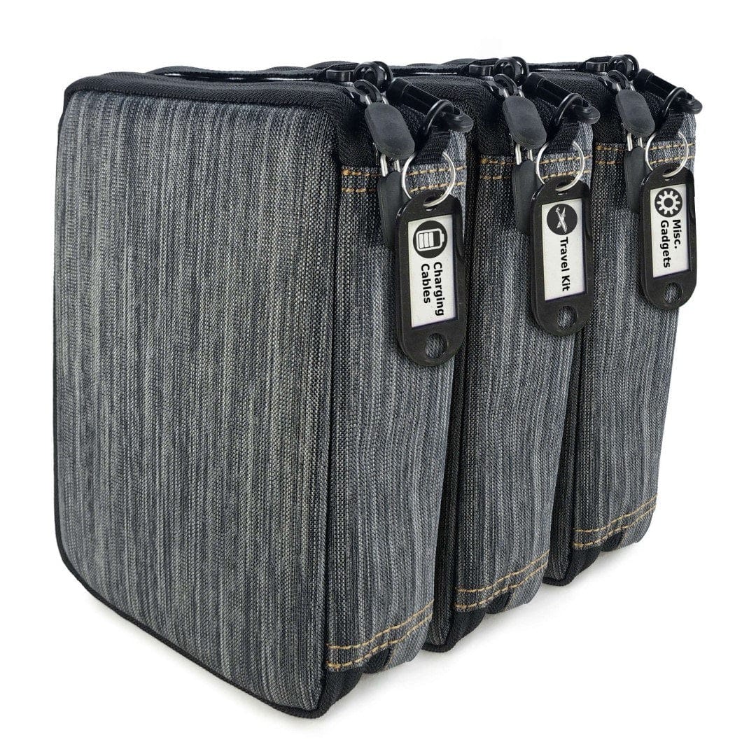 Tuff-Luv Electronics Accessories Travel Organizer/Gadget Bag Grey Stripe G3_84