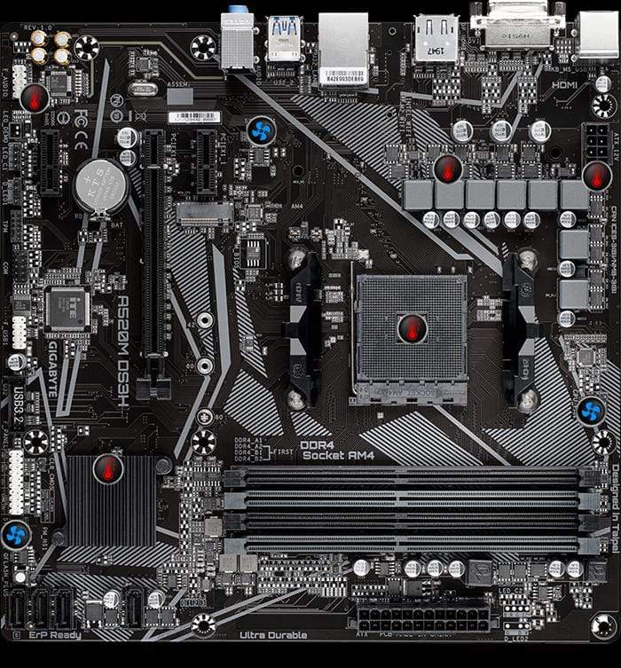 GIGABYTE A520M DS3H AMD Socket AM4 Micro ATX Motherboard GA-A520M-DS3H