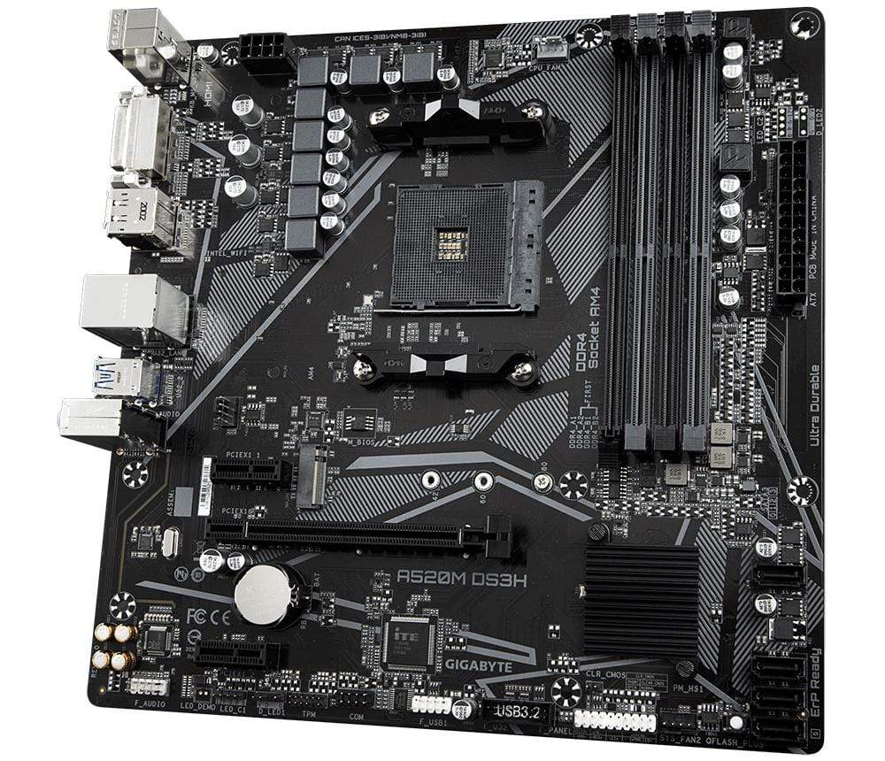 GIGABYTE A520M DS3H AMD Socket AM4 Micro ATX Motherboard GA-A520M-DS3H