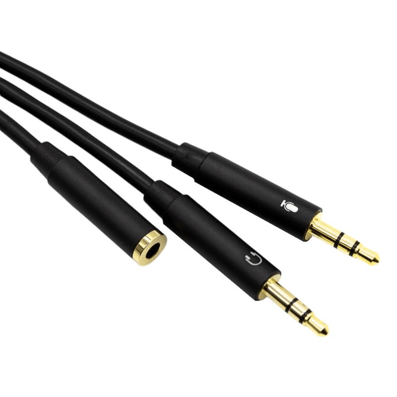 Gizzu Audio Female to Male Mic Male Headset Jack Adapter Cable - GA35F-2X35M