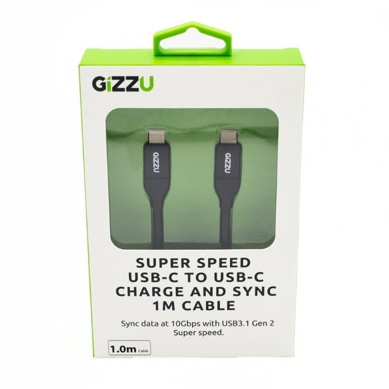 Gizzu USB-C to USB-C 1m Cable Black GCU31CUC1MB