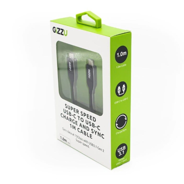 Gizzu USB-C to USB-C 1m Cable Black GCU31CUC1MB