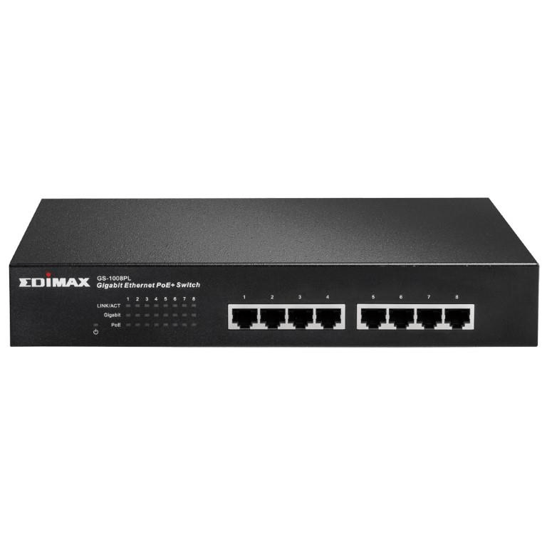 Edimax 8-Port Long Range Unmanaged Gigabit PoE Switch with DIP Switch GS-1008PL-V2