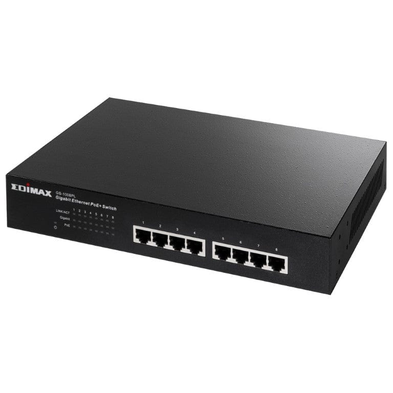 Edimax 8-Port Long Range Unmanaged Gigabit PoE Switch with DIP Switch GS-1008PL-V2