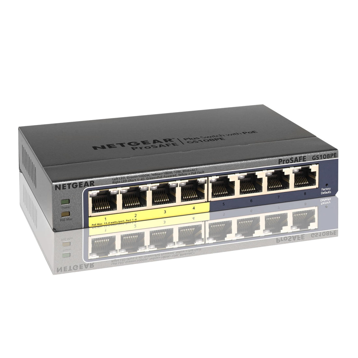 Netgear GS108PE Managed Switch Gigabit Ethernet PoE Black GS108PE-300EUS