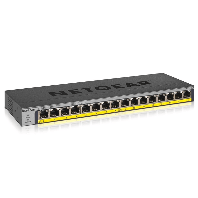 Netgear GS116LP Unmanaged Switch Gigabit Ethernet PoE Black GS116LP-100EUS
