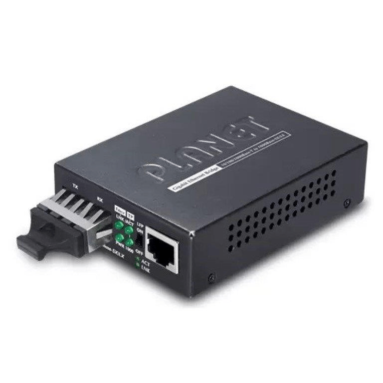 Planet GT-802S 10/100/1000T to 1000LX Gigabit Media Converter - SM, SC, 20km