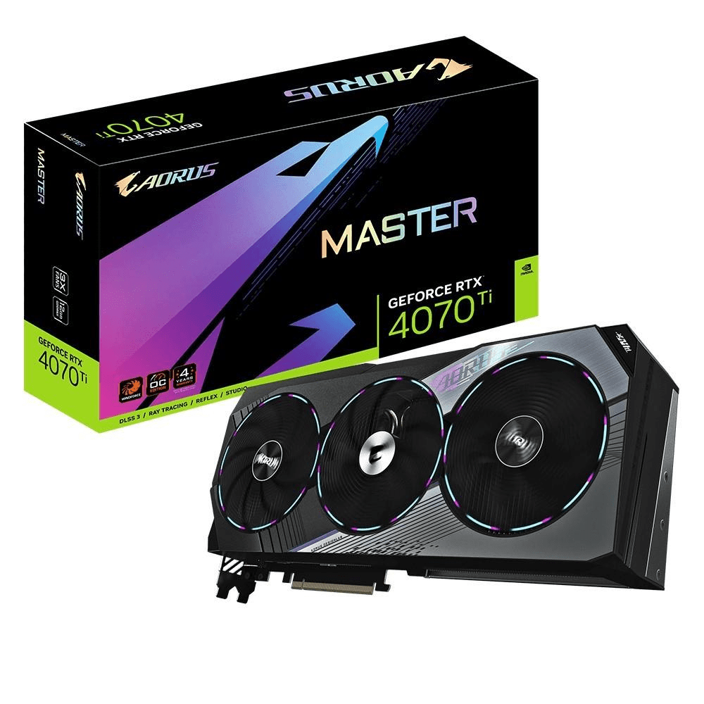 Gigabyte Aorus Master Nvidia GeForce RTX 4070 Ti 12G 12 GB GDDR6X Graphics Card GV-N407TAORUS M-12GD