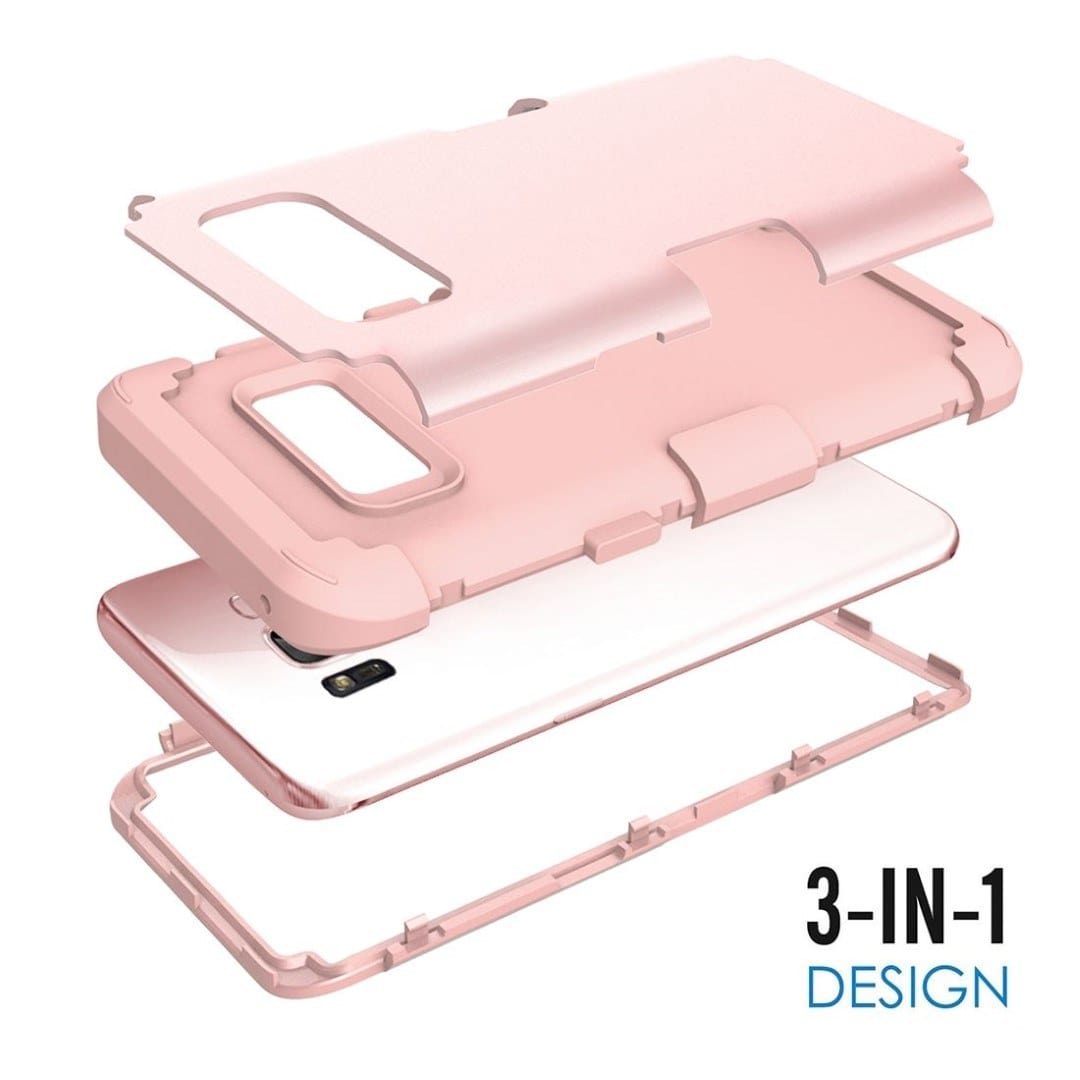 Tuff-Luv Tough 3 in 1 Armour Guard Case for Samsung Galaxy S8 +/Plus Rose Gold H11_94