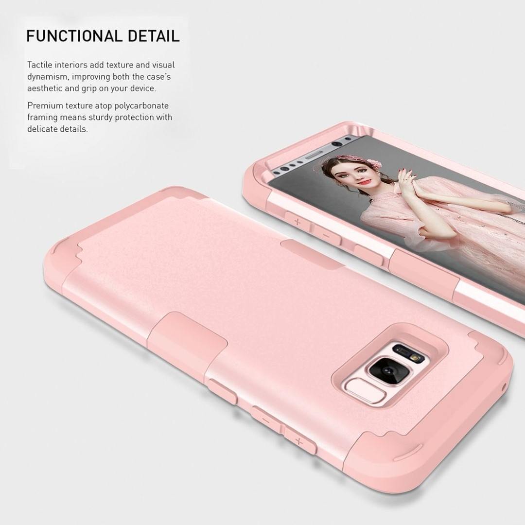 Tuff-Luv Tough 3 in 1 Armour Guard Case for Samsung Galaxy S8 +/Plus Rose Gold H11_94