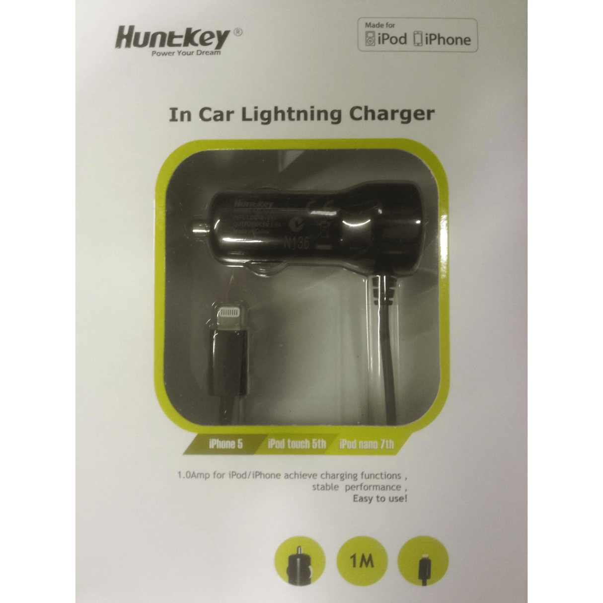 HUNTKEY CAR CHARGER, TYPE C1A