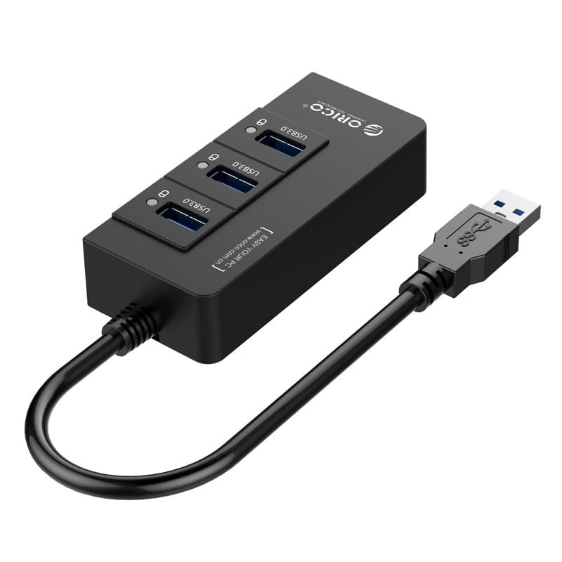 Orico 3-port USB 3.0 Hub With Gigabit Ethernet Adapter HR01-U3-V1-BK