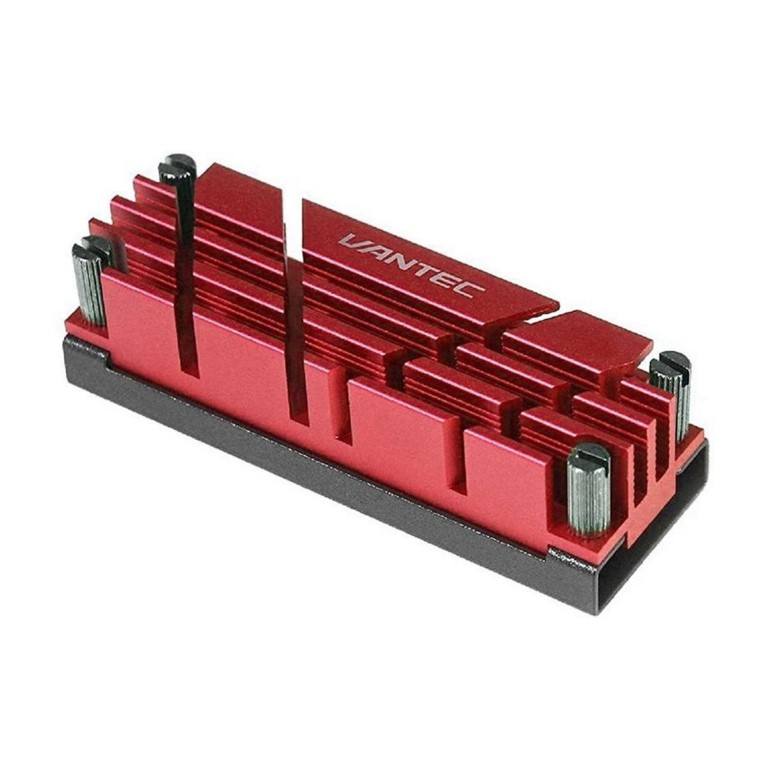 Vantec ICEBERQ M.2 2280 NVMe Heat Sink With Thermal Pad Red HS-NVME150-RD