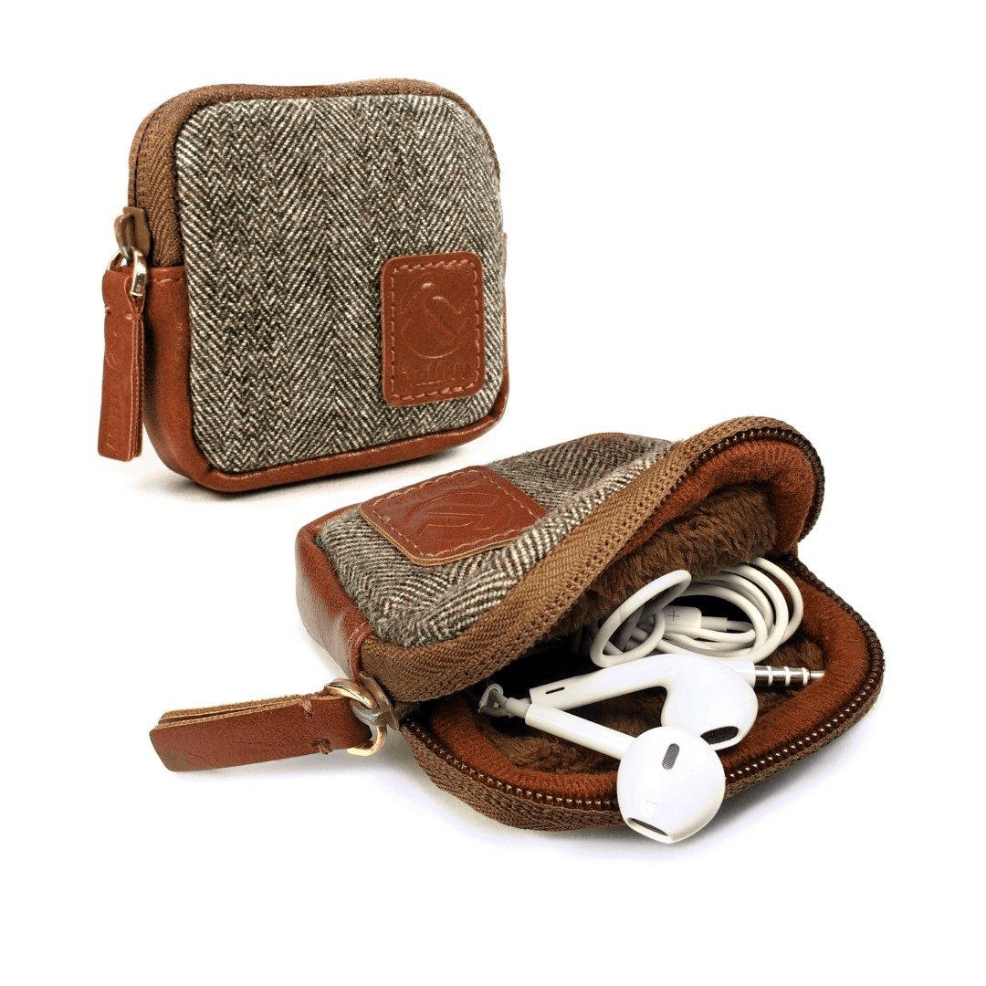 Tuff-Luv Herringbone Tweed Travel Case Pouch for Earphones/headphones I12_36