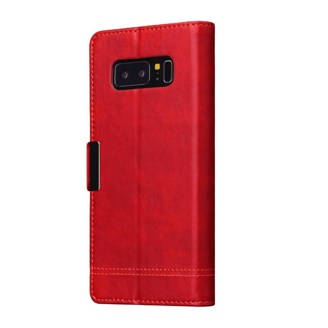 Tuff-Luv Faux Leather Book style Stand Case Cover for Samsung Galaxy Note 8 Red I14_37