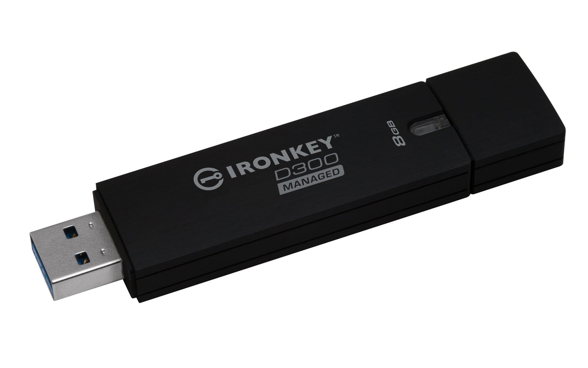 Kingston IronKey D300 8GB USB 3.2 Gen 1 Type-A Black USB Flash Drive IKD300SM/8GB