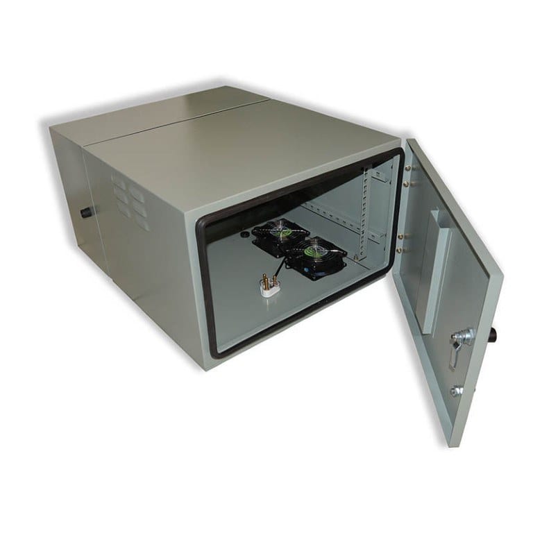 CPS 9U 600mm x 650mm IP55 Swing Frame Wall Mount Outdoor Cabinet IP55WM9U-650-ODG