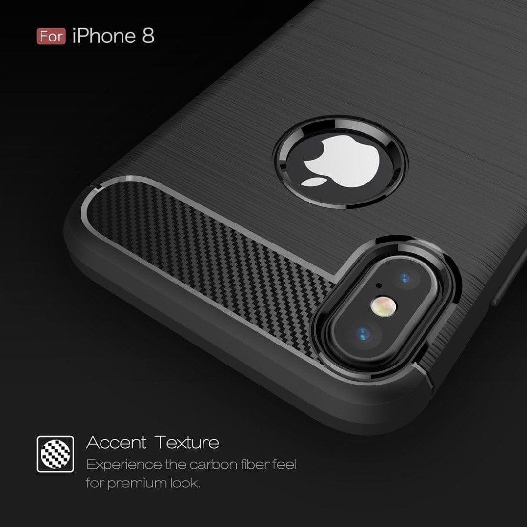 Tuff-Luv Brushed Carbon Fiber Style TPU Cover Case for iPhone X/XS Navy Blue J13_24