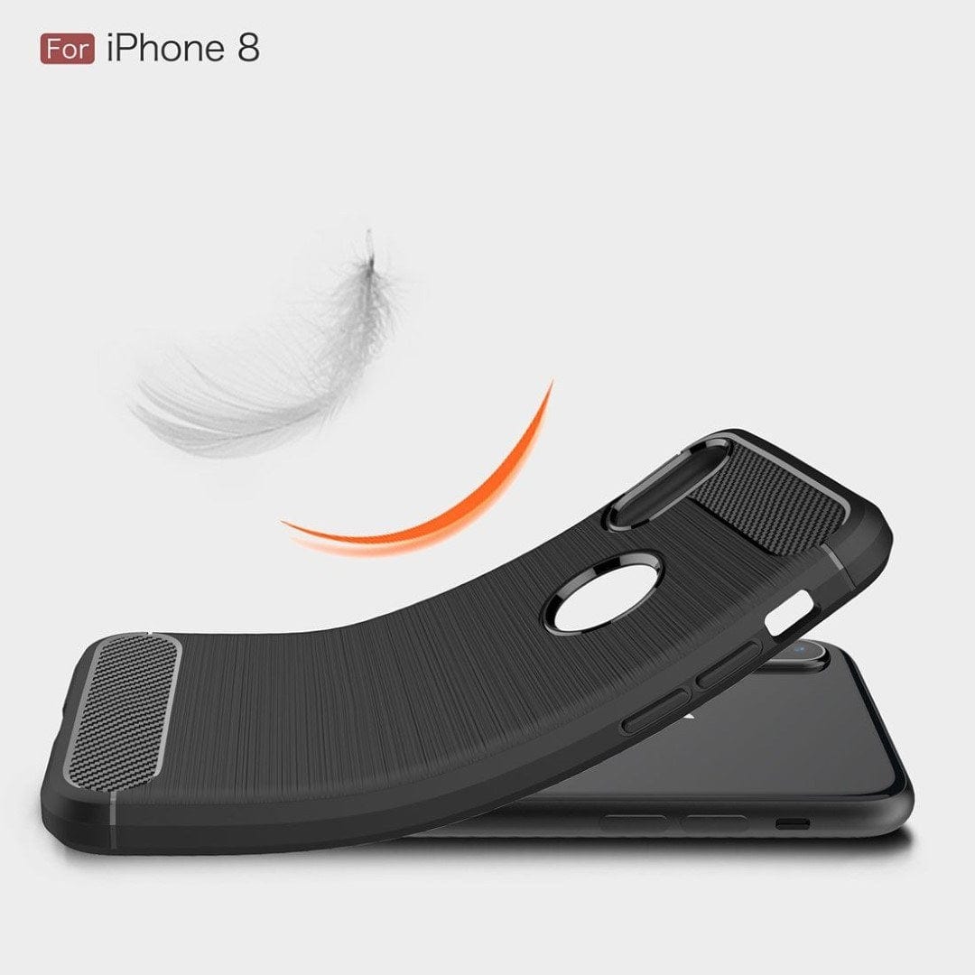 Tuff-Luv Brushed Carbon Fiber Style TPU Cover Case for iPhone X/XS Navy Blue J13_24