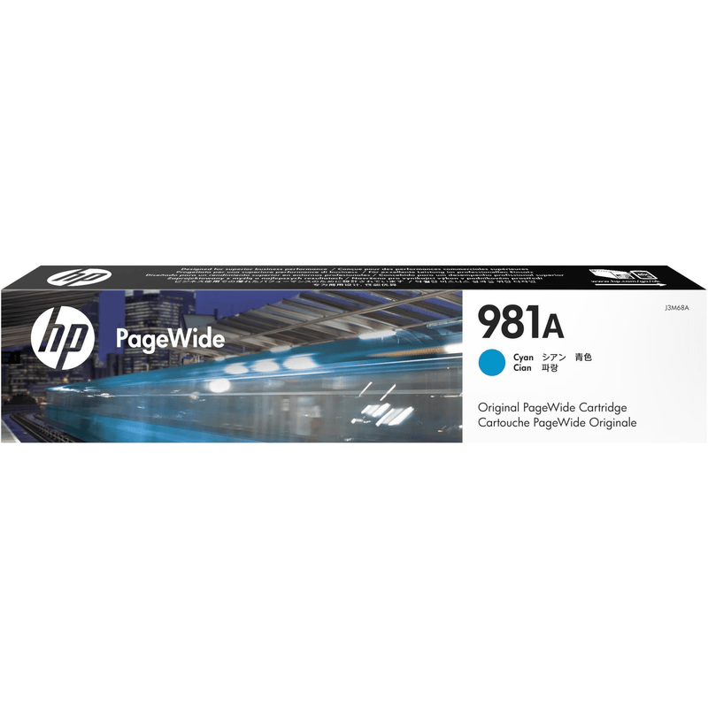 HP 981A PageWide Cyan Standard Yield Printer Ink Cartridge Original J3M68A Single-pack