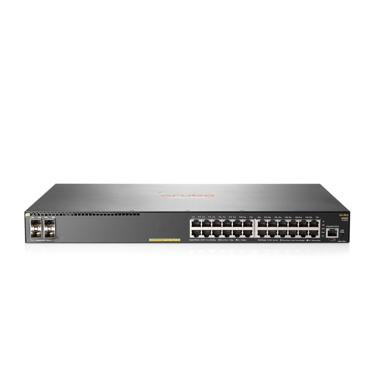 Aruba, a Hewlett Packard Enterprise company Aruba 2930F 24G PoE+ 4SFP+ TAA Managed L3 Gigabit Ethernet (10/100/1000) Power over Ethernet (PoE) 1U Grey