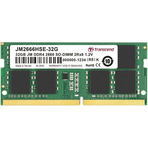 Transcend JetRam JM2666HSE-32G Memory Module SO-DIMM 32GB DDR4 2666MHz JM2666HSE-32G