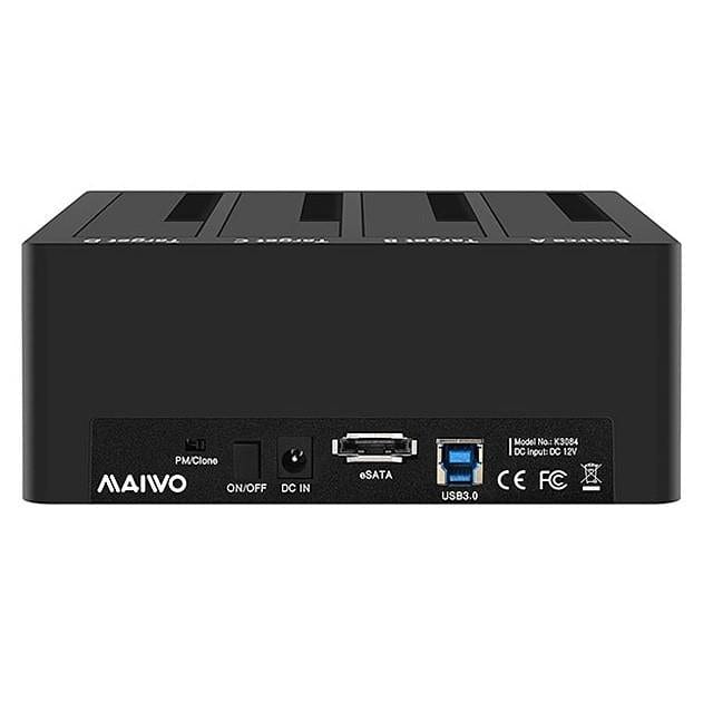 Maiwo 4-Bay 2.5-3.5-inch SATA SSD HDD USB 3.0 Clone Duplicator Docking Station K3084