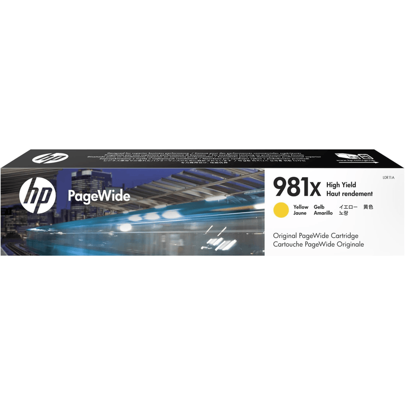 HP 981X PageWide Yellow High Yield Printer Ink Cartridge Original L0R11A Single-pack