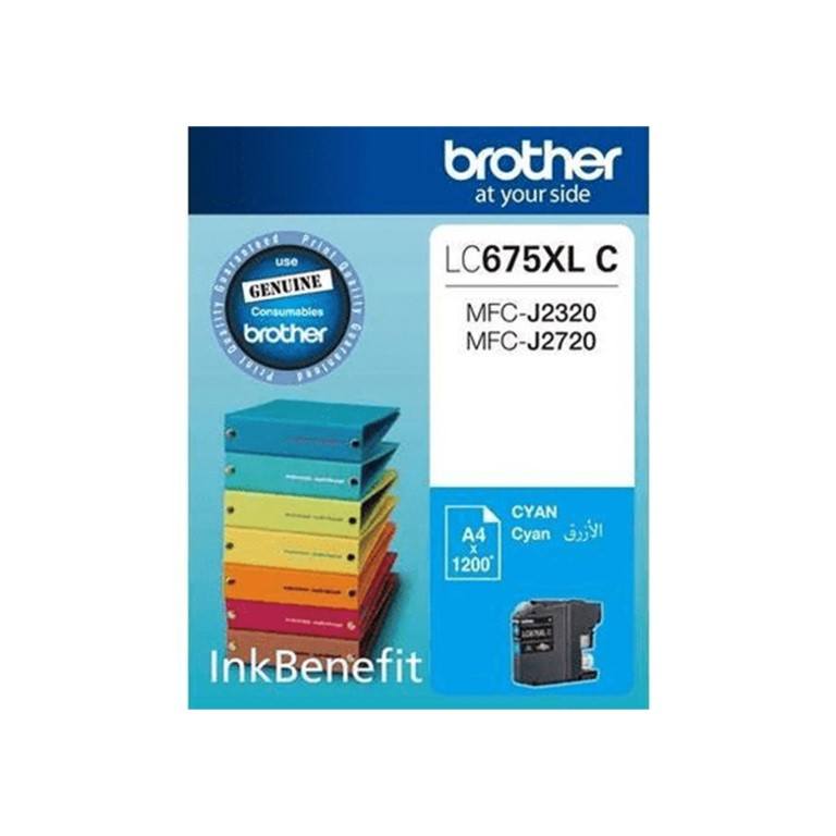 Brother LC-675XLC Cyan High Yield Printer Ink Cartridge Original Single-pack